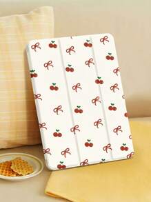 Cherry Bow Pattern Case Compatible With IPad 10.2 Inch 2021/2020 IPad 9th/8th Generation,Compatible With Samsung Galaxy Tab A8 10.5 Inch 2022,Compatible With Huawei Matepad 10.4/ Tab Cover,With Pen Holder,Supports Automatic Sleep/Wake Lid