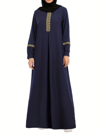 女士花卉印花阿拉伯风格休闲日装，简约时尚