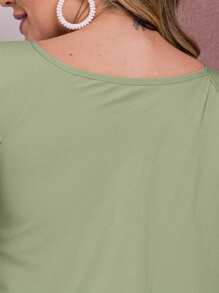 Women's Blouse Ruffle Short Sleeve Tank Top Summer Fashion T-Shirt - Matcha - View 4