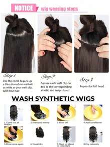 Synthetic 4 Clip In Hair Extensions V-Shaped Long Straight Hairstyle Hairpiece Black Blonde 20inch Natural Wig For Women