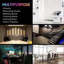 DALTACK 12 Pack Self-Adhesive Acoustic Panel, 14 "/12 "X 12" X 0.4 ", Acoustic Panel, Hexagonal High-Density Acoustic Foam Panel, Suitable For Home, Recording Room And Office Space