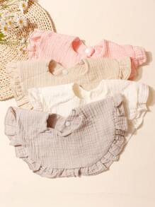 4pcs/Pack Soft Candy-Colored Baby Bibs, Suitable For Daily Use - Multicolor - View 1