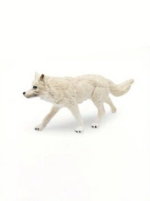 1pc Resin Arctic Wolf Figurine, Creative Desktop Craft, Wildlife Wolf Model, Static Desk Ornament, Perfect For Christmas Decor, Home & Kitchen Decor, No Power Required