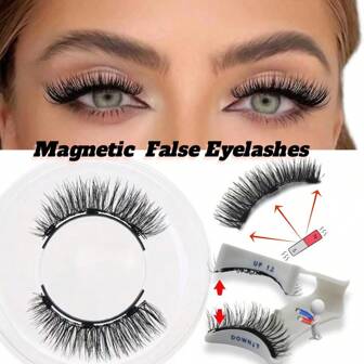 Magnetic Eyelashes Natural Look, Reusable Manga Magnetic Lashes Kit With Applicator, No Glue Needed Magnetic Eyelashes Kit, Easy To Wear And Remove For All-Day Comfort