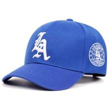 1pc Unisex Fashionable Gothic LA Embroidered Hip Hop Cap, Adjustable Outdoor Sun Protection Baseball Cap Snapback Hat, Suitable For Spring, Autumn, Casual Street Party, Polyester Embroidered Design