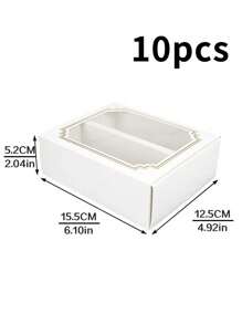 5件/10件马卡龙盒、饼干盒、白色牛皮纸礼品盒适用于蛋糕、饼干、馅饼、甜甜圈