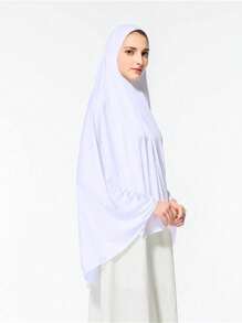 1pc Muslim Women Solid Color Crystal Linen Simple Shawl, Fashionable Versatile Headscarf, Convenient For Outdoor Prayer, Sun Protection, Breathable Niqab - Head Scarf - View 8