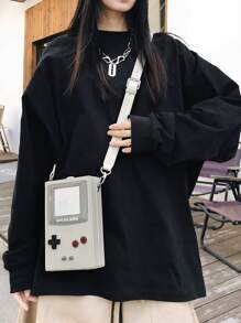 peach tree Casual Pu Leather Crossbody Bag, Game Console Shoulder Bag, Lightweight Sling Chest Bag For Men, Fashion Simple Solid Color Messenger Bag, Outdoor Sports Waist Pack, Gift For Dad/Halloween/Christmas Vintage Sling Bag Sling Bag For Men Mini Bag Small Bag Purse Sling Bag Side Bags For Men New Life Items For Students Men Essentials Anime School Supplies - Nhiều màu - Xem 3