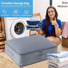 NetHong Sadodo Ultra Space Saving Self Compression Organiser,Upgrade Clothes Duvets Quilt Compression Storage Bag, Premium Comforter Storage Bag,Zipper Closure,Grey Large Capacity - Multicolor - View 7