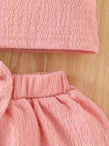 Nowy letni 3-częściowy zestaw dla dziewczynek: asymetryczny top z falbanką przy szyi + spódniczka z motylami + opaska na głowę z kokardą