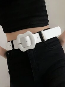 1 Piece Apple Shape Buckle Faux Leather Women's Belt, Simple And Versatile Suitable For Christmas Valentine's Day Date