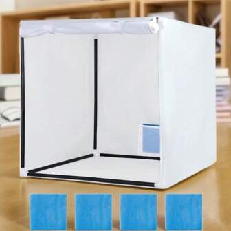 1 Set Cabina de pintura con pistola de pulverización, Cabina de pintura portátil de 30" X 30" X 30" con filtro y cortina, herramienta para proyectos DIY