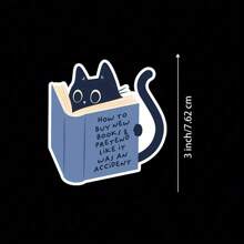 Katze lesend 3 Zoll Vinyl Aufkleber, Buch-Aufkleber, Kindle Aufkleber, Geschenk für Buchliebhaber, Buchliebhaber Merchandise, Schmökerer, Leseliebhaber, E-Reader, verspieltes buchiges Design, süß und künstlerisch, perfekt für Laptops, Wasserflaschen, Handyhüllen, Notizbücher und mehr, wasserfest