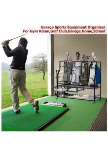 Ataucjin Golf Bag Storage Garage Organizer For Garage,Golf Bag Organizer,Golf Bag Storage Stand And Golf Equipment Rack For Garage,Golf Equipment Accessories Stand For Garage,Shed,Basement - Black-45.7"L X 16"W X 42.2"H - View 7