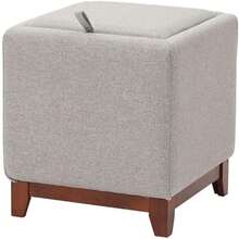 Ottomans Foot Stool With Storage,Square Foot Rest Stool Seat,Upholstered Soft Footrest Stool,Solid Wood Feet Sofa Coffee Table Footstool (Green) - Dark Grey - View 10