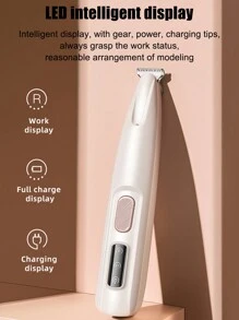 New Pet Foot Hair Trimmer, Electric Paw Hair Clipper For Dogs And Cats, Quiet, With LED Light, Rechargeable, Professional Paw Grooming Tool - White - View 6