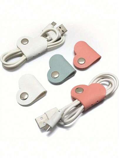 8/6/3/1pc Mixed Color Heart Shaped Cord Organizer, Earphones Headphones Cable Winder Organizer, PU Leather Cable Organizer, Gifts For Men Women Charger Case Office Must Haves Digital Bag Cable Camera Bag Electronic Data Cable Organizer Storage Power Bank Cover For Wallet Travel Camera Bag Women Man Child's Christmas Gifts Essential Teacher Supplies Waterproof Lightweight Large Capacity Portable Accessories Travel Essentials Holiday Essentials Travel Essentials Holiday Essentials