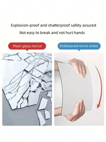 4/6/8 件方形镜面墙贴，2 毫米厚亚克力材质 3D 镜面墙砖，适用于客厅、卧室、厨房、浴室。 - 彩色 - 查看 9