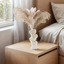 NJCHARMS 1PC White Heart Shaped Ceramic Vase, Heart Shaped Vase, Bohemian Vase, Valentine's Day Decorations Vase, For Office, Bedroom, Mantelpiece And Other Desktop Decorations, Decorative Choices Ideal For Weddings Special Occasions Rama Rama Gifts Birthday Graduation Home Decor Room Decor Flower Vase Glass Vase