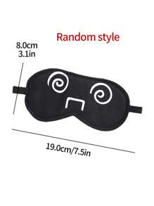 1pc Cartoon Pattern Light Blocking Sleep Mask, Random Design - Black and White - View 5
