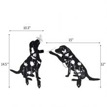 2pk Solar Metal Dog Garden Stake Lights Waterproof Outdoor Garden Statues Animal Decorative Stakes Yard Lawn Outdoor Decorations - dog - View 5