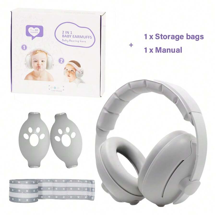 1 pieza Diadema con auriculares para reducción de ruido para bebé recién nacido con banda suave y dura, orejeras canceladoras de ruido para dormir, viajar, actividades al aire libre, regalo para baby shower familiar