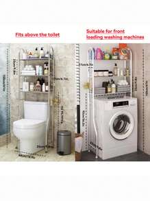 Scaffale a 3 ripiani in acciaio inossidabile per il bagno, scaffale per lavatrice a più livelli, organizzatore magico per il bagno, decorazione estiva per la casa e il ritorno a scuola