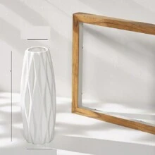 Jarrón de cerámica creativo, sencillo, nórdico, ins, sala de estar, escritorio, restaurante, arreglo floral para el hogar - Blanco - Ver 8