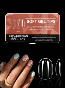 550 stuks/doos Transparante Ultra- Stiletto/Cofiin/Vierkante/Amandel/Ovale Nageltips Kunstnageltips Voor Nail Art Supplies