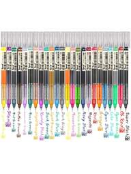 Bolígrafo Roller De Tinta Líquida Directa De 24 Colores, Bolígrafo Neutro De Secado Rápido, Pincel De Tubo De Aguja De Alta Capacidad Para Uso De Estudiantes Y Oficinas