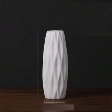 Jarrón de cerámica creativo, sencillo, nórdico, ins, sala de estar, escritorio, restaurante, arreglo floral para el hogar - Blanco - Ver 7