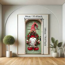 1pc Gnome Door Hanging Banner - Polyester, Multipurpose, No Electricity Required, Festive Decoration Picture For Indoor Use, Ideal For Home & Holiday Decor, Fits Standard Doors 71x35 Inches Best Gifts Birthday Home Decor Christmas Decorations Room Decor Christmas