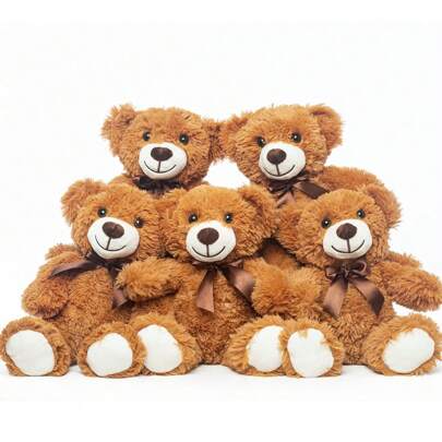 Osos de peluche a granel, paquete de 5, muñecos de peluche de osos de peluche, juguetes de peluche como regalo para niños, novia, 13,5 pulgadas, osos de peluche rellenos para Navidad, San Valentín, cumpleaños, boda, fiesta, oso de peluche, oso, oso de peluche grande