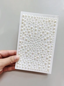 5pcs Multicolor Purchase Products DIY Faux Pearl Stickers Self Adhesive Decorative Stickers Acrylic Shiny Crystal Gem Stickers Can Be Pasted On The Face, Hair, Eyes, Mouth, Cosmetics, Nails, Body, Crafts ,Hair Styling Tools Hair Accessories - Multicolor - View 4