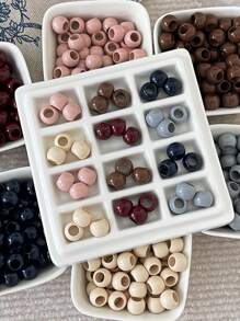10 Peças/Conjunto de Contas Acrílicas Grandes com Furo Grande e Creme, Adequadas para Fazer Joias DIY - Ótimas para Brincos, Colares, Chaveiros, Sapatos e Acessórios de Relógio