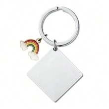 Aangepaste tekst vierkante sleutelhangers roestvrij staal gepersonaliseerde laser gegraveerde letters tag sleutelhanger sieraden geschenken