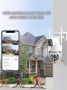 YOOSEE APP Dual Lens Waterproof Security Camera IP66 WiFi IP Camera 360 - White Bivolt - View 5