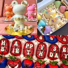 3pcs/Set Letter Mold Silicone Strawberry Chocolate Gummy Mold, Kitchen Handmade Candy Jelly Pudding Mold For DIY Gummy Cake Decoration Chocolate Baking Tools - Khuôn 3PCS - Xem 4