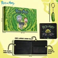 Rick & Morty Card Wallet And Keyring Set Slots ID Pocket Groot Gift - one-size - View 3