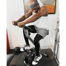 Bicicleta estática plegable ATIVAFIT de 3 en 1 con resistencia magnética, para entrenamiento en casa con modo vertical y reclinado - Gris - Ver 7
