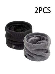 2 Stück/1 Stück Geschenk für Outdoor-Reisen, Fahrradschal, warmer Strickschal für Herbst und Winter, Fleecestrickschal, Geschenk für Urlaub und Geburtstag