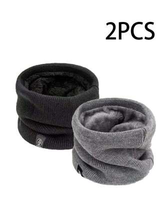 2PCS/1PC Semesterpresent Utomhus Resescarf Cykelhalsduk Varm Höst Och Vinter Helstickad Flanellstickad Scarf Semester Födelsedagspresent