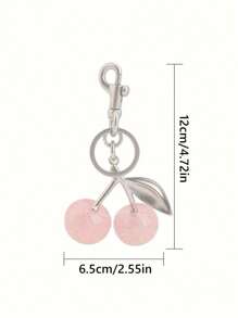 1 件时尚女士合金樱桃水晶水钻水果钥匙扣包饰学院用品大学钥匙扣饰樱桃包饰樱桃饰物钥匙扣配件女士钥匙链女士礼物 - 彩色 - 查看 11