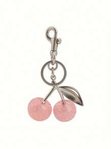 1 件时尚女士合金樱桃水晶水钻水果钥匙扣包饰学院用品大学钥匙扣饰樱桃包饰樱桃饰物钥匙扣配件女士钥匙链女士礼物 - 彩色 - 查看 6