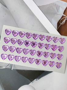 2 件粉色和白色心形水钻贴纸，卡通公主 3D 水晶宝石贴纸回到学校 - 彩色 - 查看 9