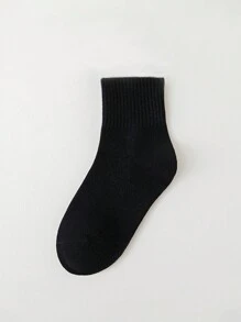 10 Pairs Children Black Mid-Calf Socks, Boys & Girls Sports Socks, Classic Socks Loved By Kids, Suitable For All Seasons And Occasions - Black - View 4