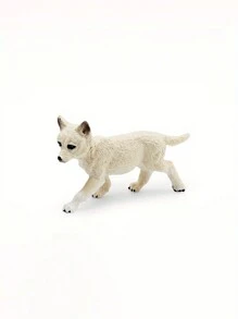 1pc Resin Arctic Wolf Figurine, Creative Desktop Craft, Wildlife Wolf Model, Static Desk Ornament, Perfect For Christmas Decor, Home & Kitchen Decor, No Power Required