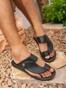 Men's Black Sandals & Slide Slippers - Black - View 4