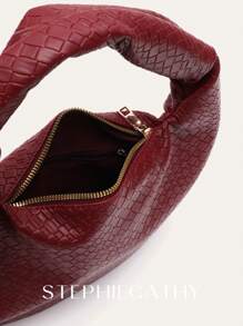 STEPHIECATHY 女士经典时尚编织压花单肩包柔软 PU 人造皮革结饰肩带小号顶部手柄流浪汉包轻便便携腋下手提包钱包休闲日常通勤旅行多功能四季通用