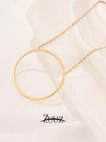 1pc Minimalist Stainless Steel Necklaces Fashion 18K Gold Plated Round Star Heart Charm Necklace Choker Women Girls Collares Necklace Female Jewelry Best Friend Gifts